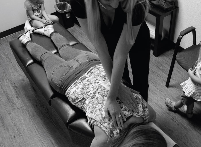 Patient getting a chiropractic adjustment